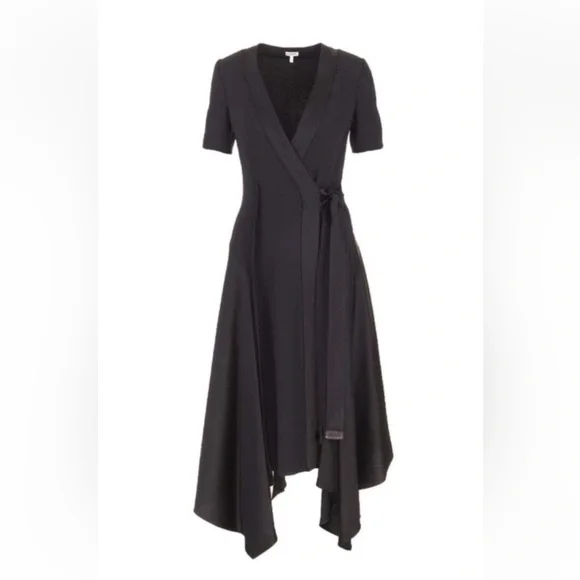 LOEWE asymmetric wrap dress. Size 36. Black - Picture 4 of 10